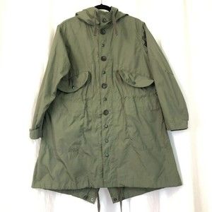 Engineered Garments FWK Women's Large Olive Green Hooded Utility Coat